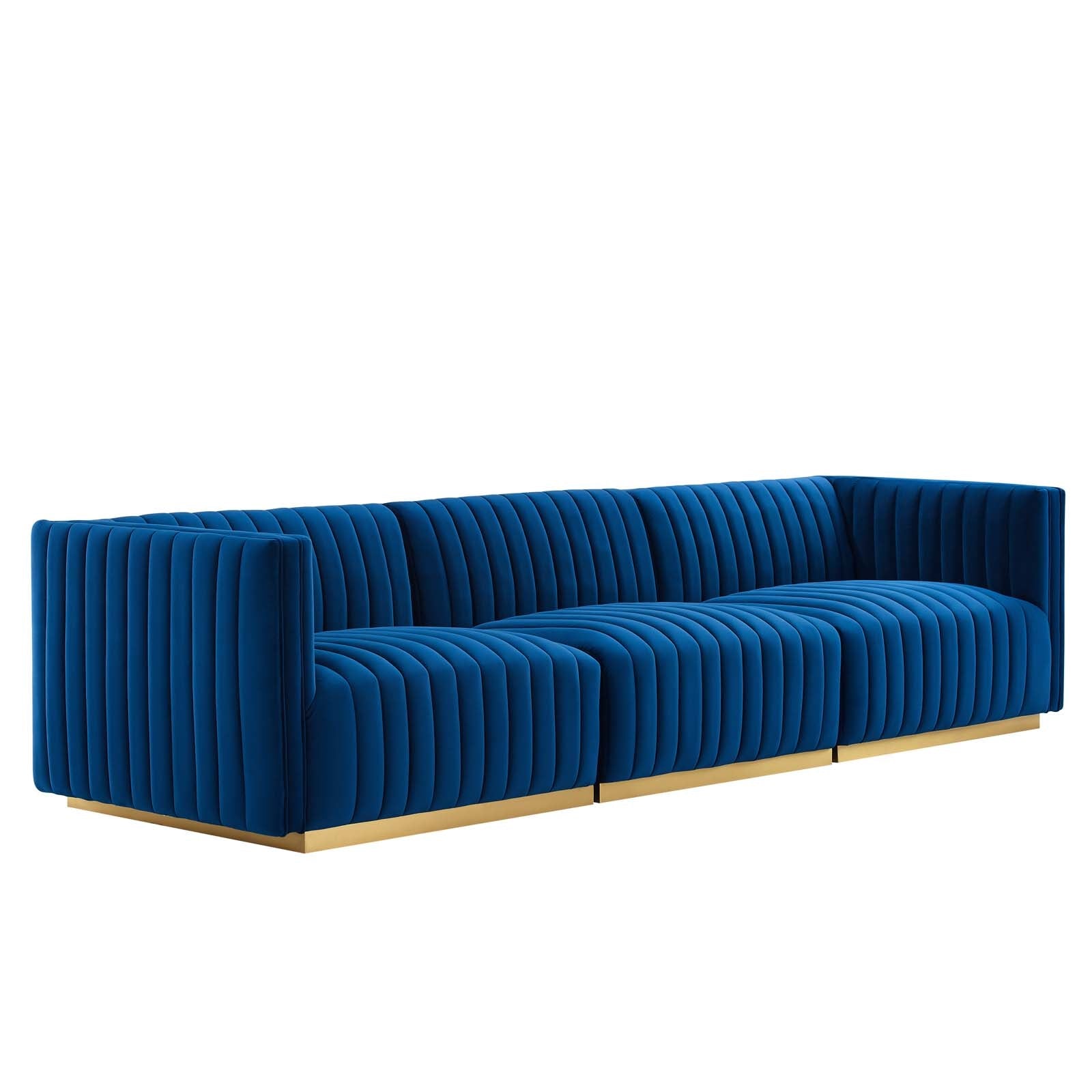 Conjure Channel Tufted Performance Velvet Sofa By Modway - EEI-5843 | Sofas - 40