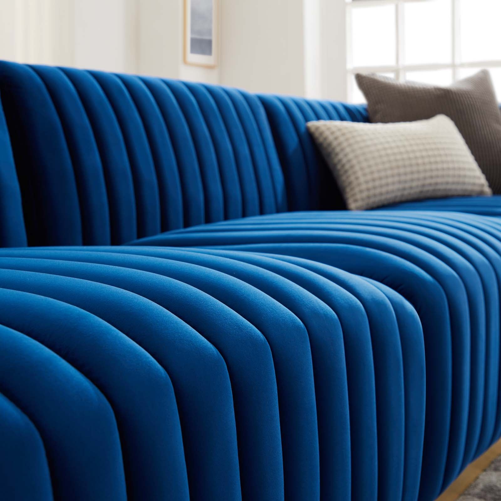 Conjure Channel Tufted Performance Velvet Sofa By Modway - EEI-5843 | Sofas - 44