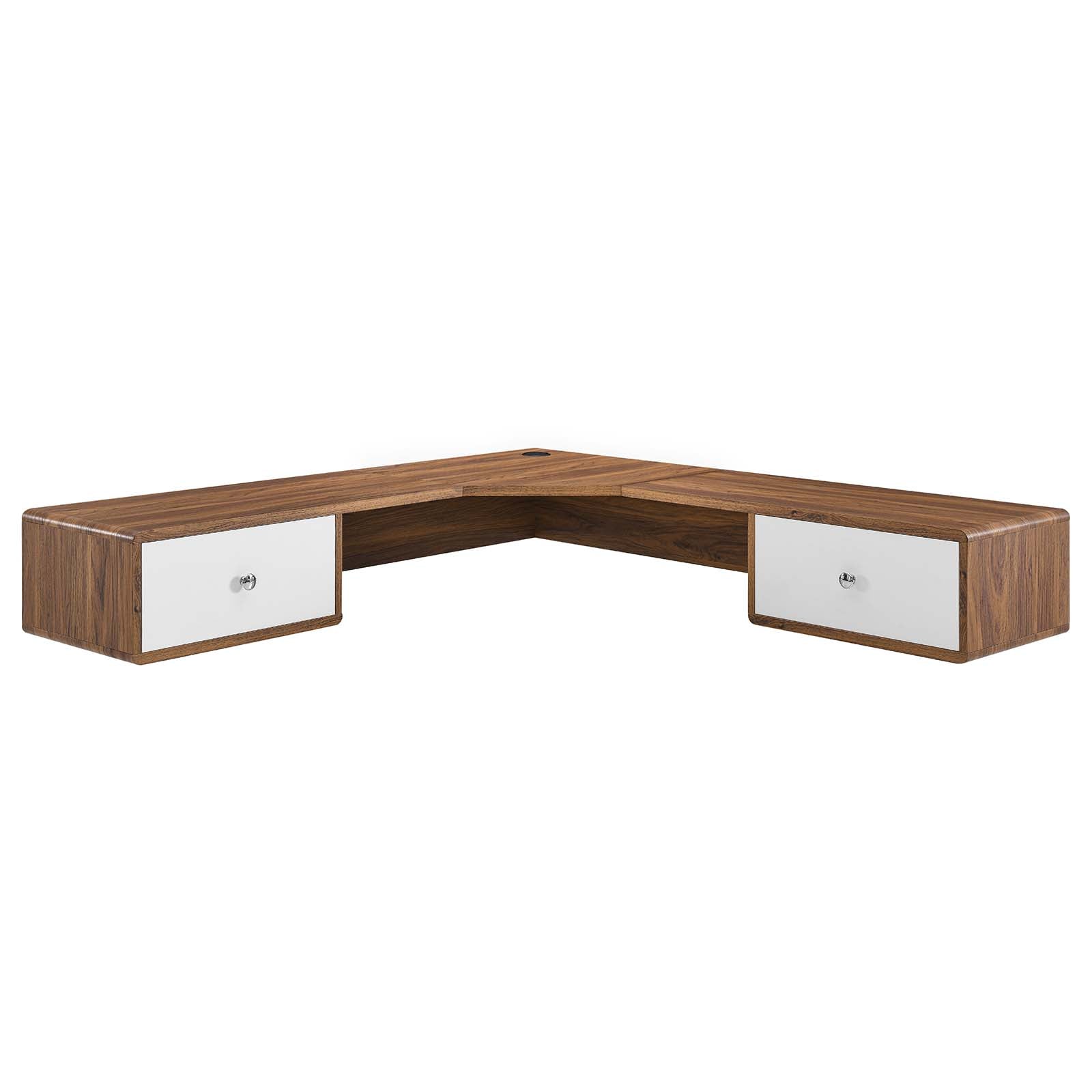 Transmit 55" Wall Mount Corner Wood Office Desk By Modway - EEI-5863-WAL-WHI | Desks |  Modishstore - 2