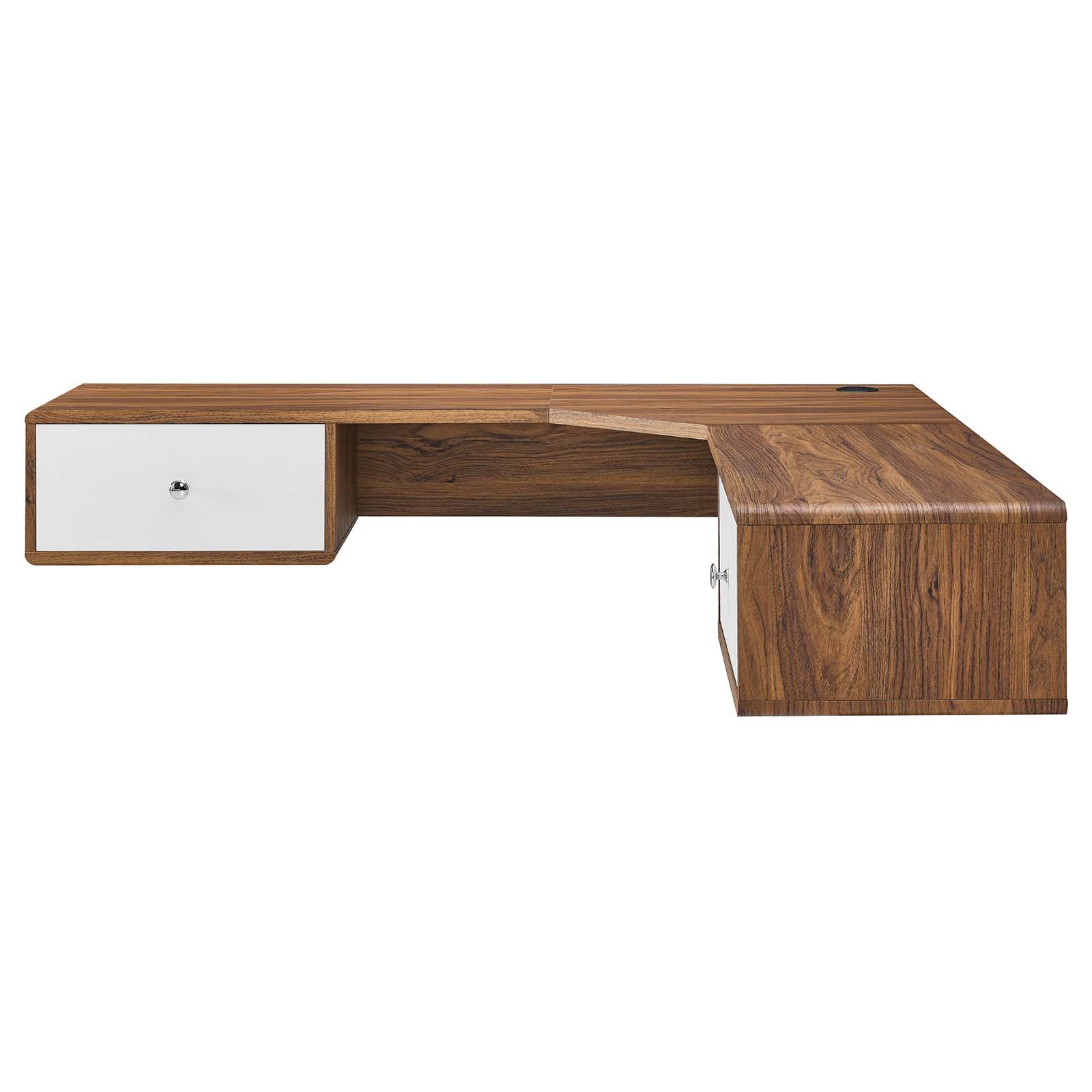 Transmit 55" Wall Mount Corner Wood Office Desk By Modway - EEI-5863-WAL-WHI | Desks |  Modishstore - 6