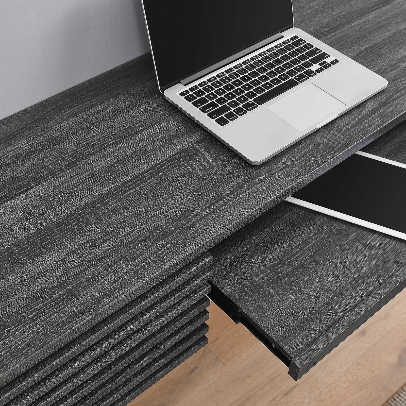 Render Wall Mount Wood Office Desk By Modway - EEI-5865-CHA | Desks |  Modishstore - 9