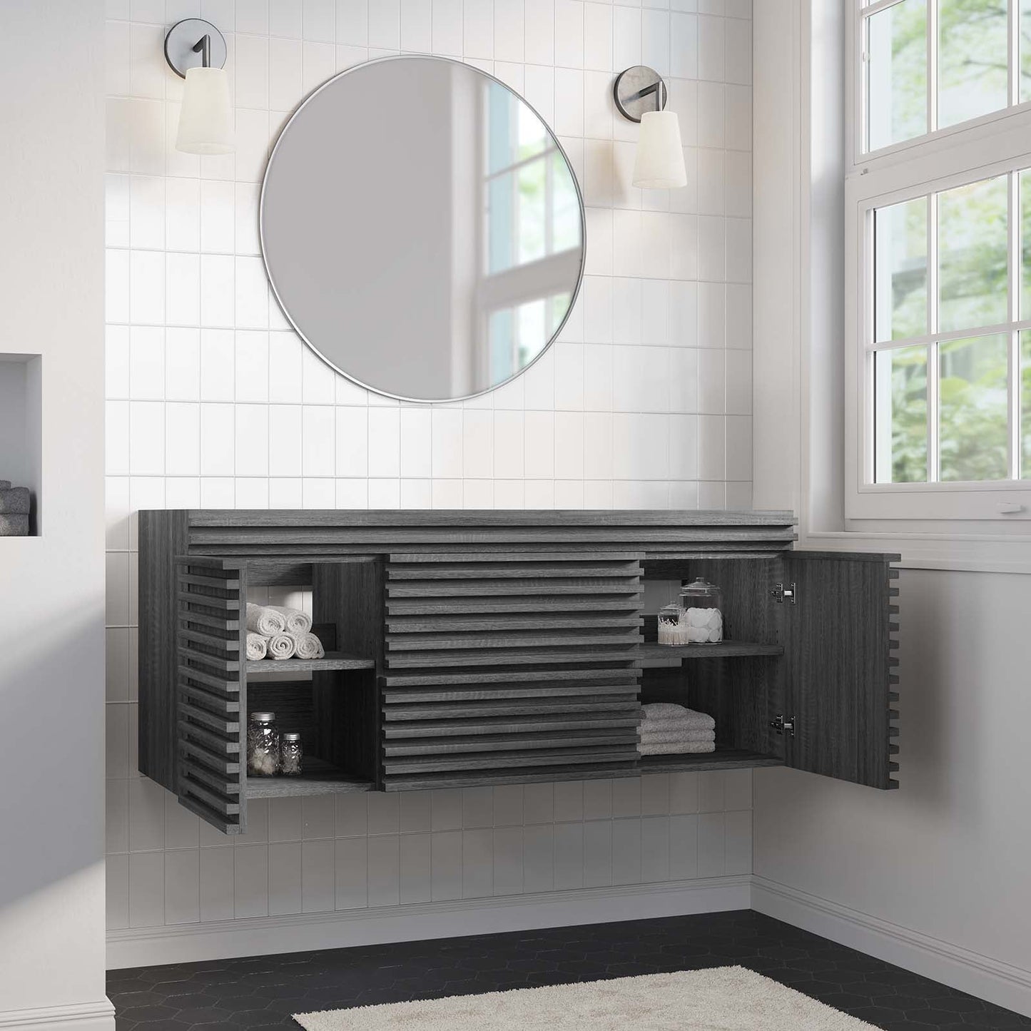 Render 48" Wall-Mount Bathroom Vanity Cabinet By Modway - EEI-5866 | Bathroom Accessories | Modishstore - 7