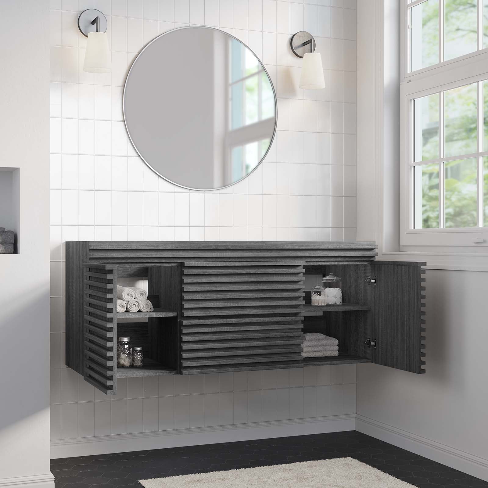 Render 48" Wall-Mount Bathroom Vanity Cabinet By Modway - EEI-5866 | Bathroom Accessories | Modishstore - 7