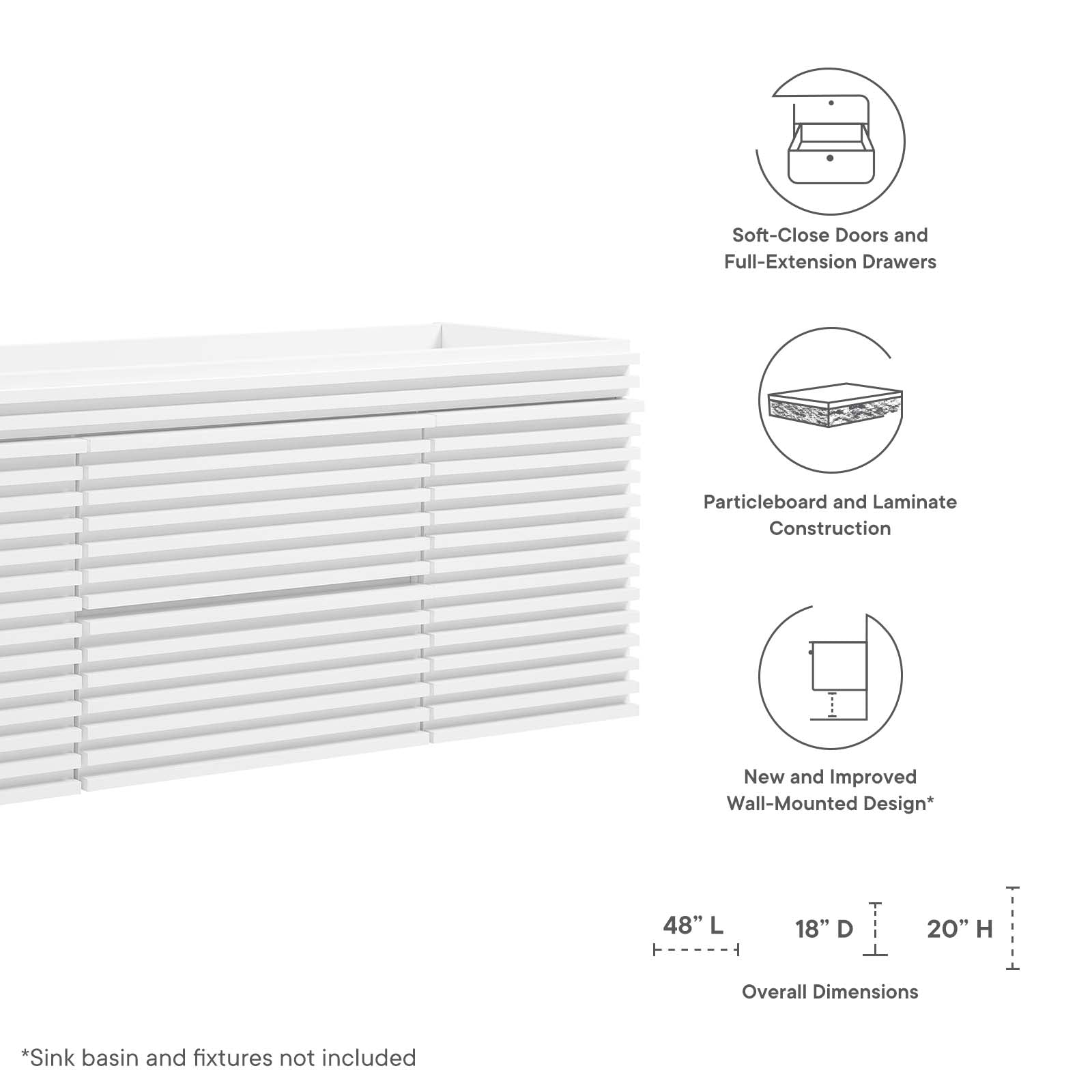 Render 48" Wall-Mount Bathroom Vanity Cabinet By Modway - EEI-5866 | Bathroom Accessories | Modishstore - 40