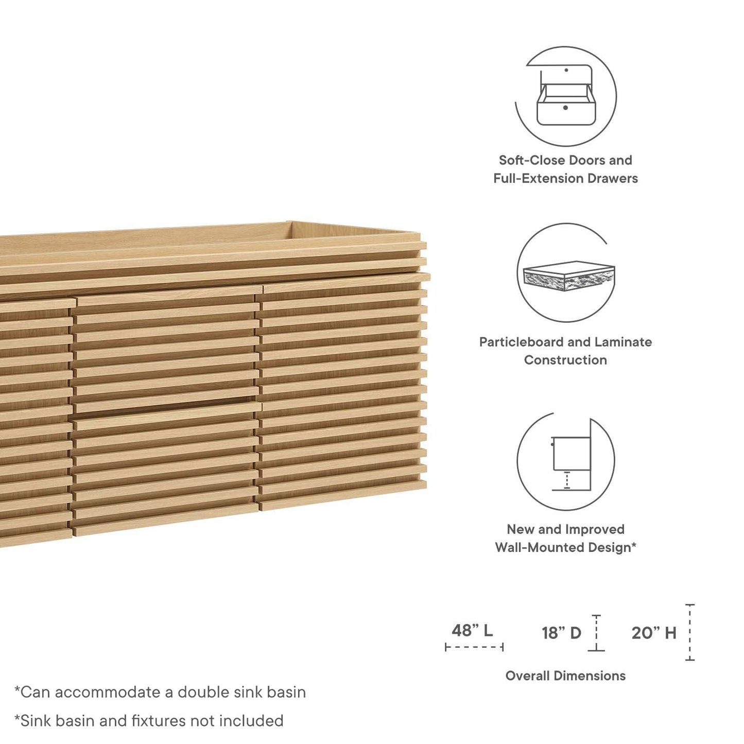 Render 48" Wall-Mount Bathroom Vanity Cabinet By Modway - EEI-5867 | Bathroom Accessories | Modishstore - 24