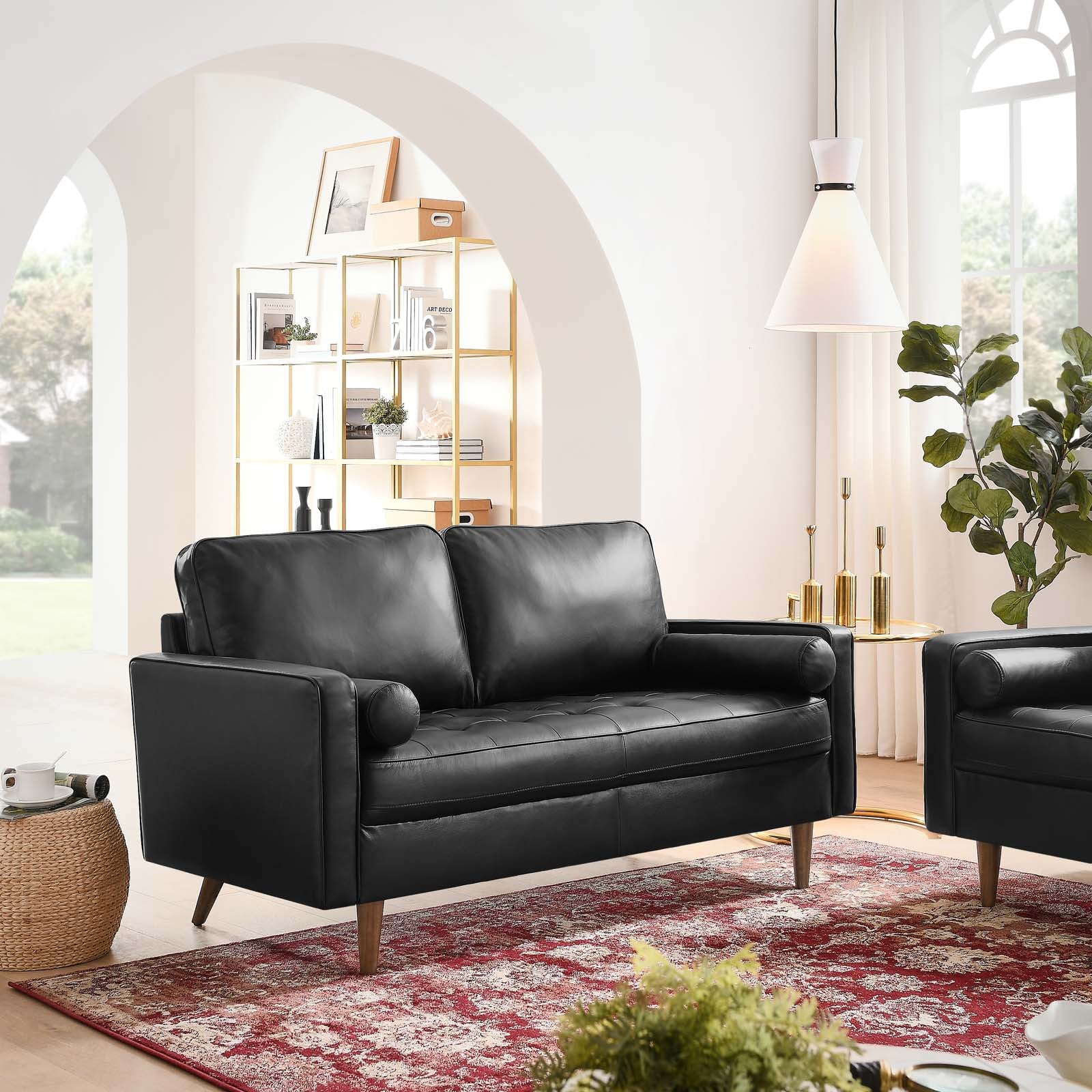 Valour Leather Loveseat By Modway - EEI-5870 | Loveseats | Modishstore