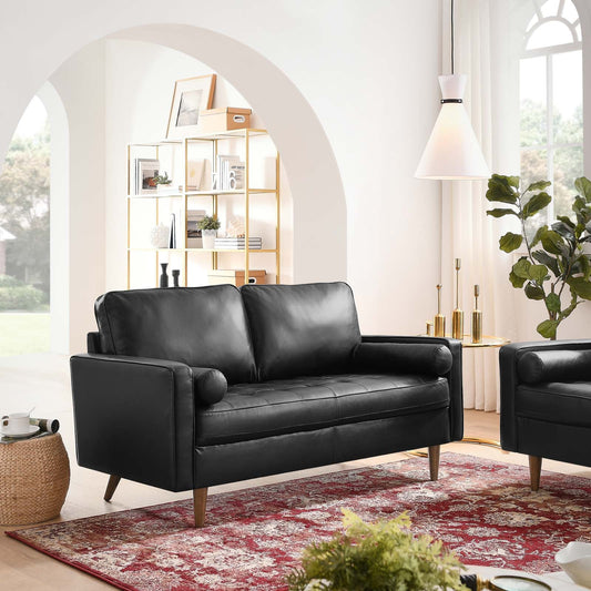 Valour Leather Loveseat By Modway - EEI-5870 | Loveseats | Modishstore