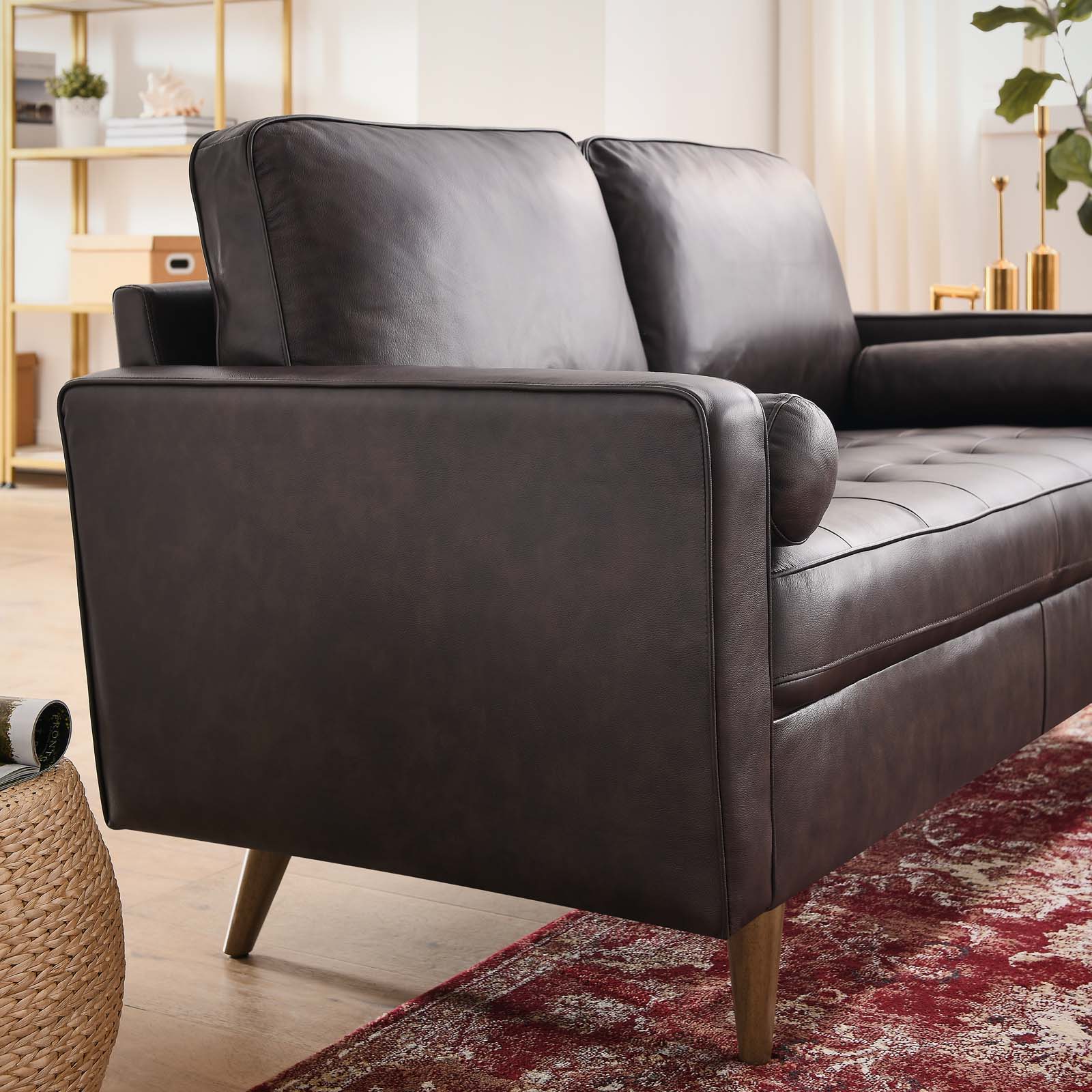 Valour Leather Loveseat By Modway - EEI-5870 | Loveseats | Modishstore - 15