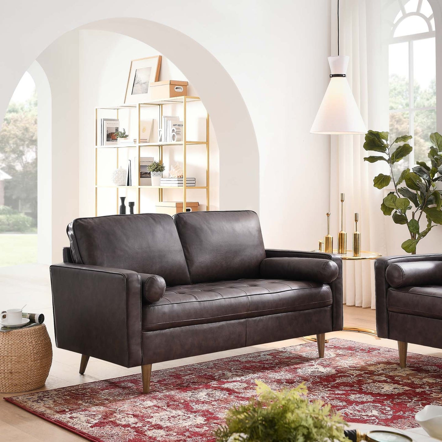 Valour Leather Loveseat By Modway - EEI-5870 | Loveseats | Modishstore - 16