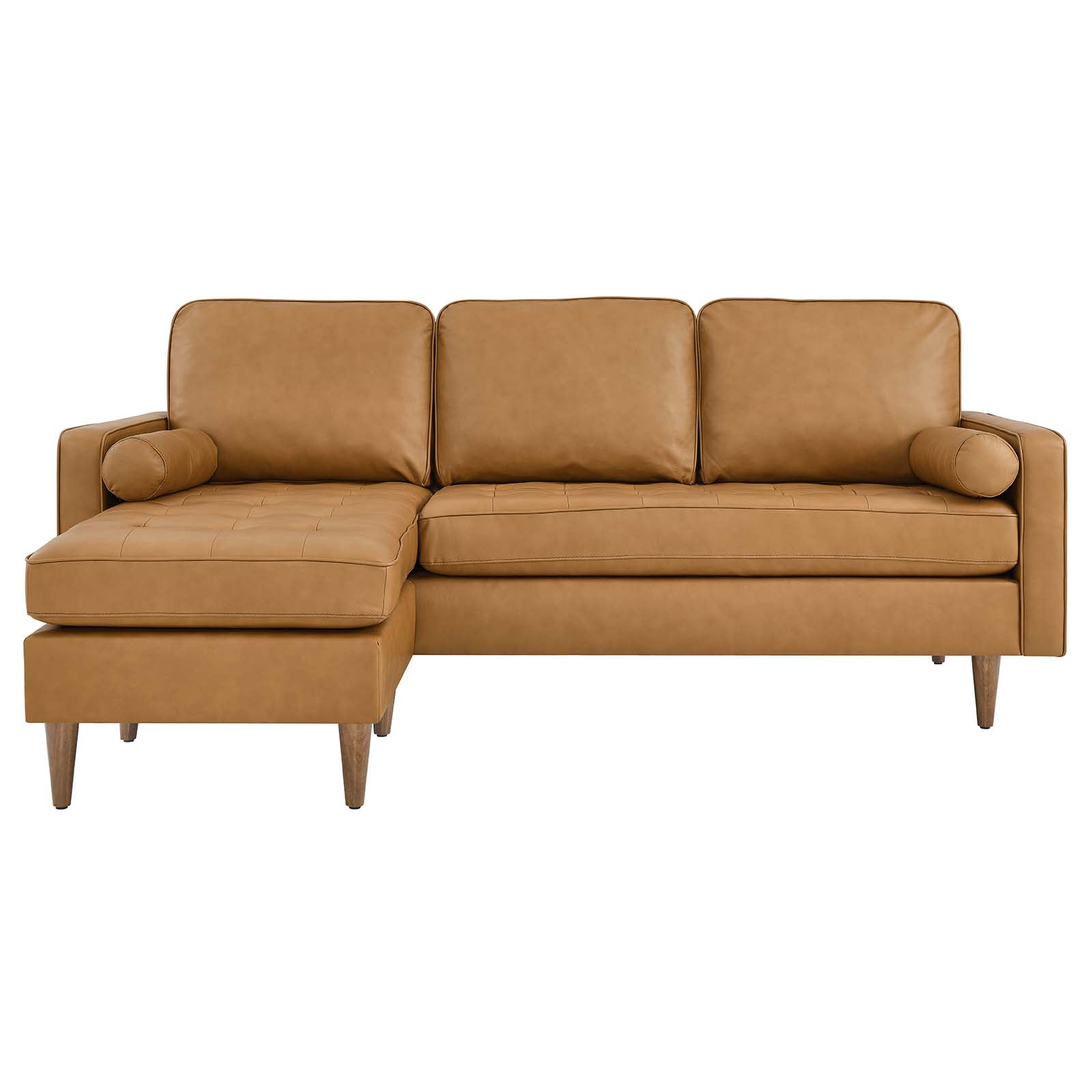 Valour 78" Leather Apartment Sectional Sofa By Modway - EEI-5872 | Sectional | Modishstore - 21