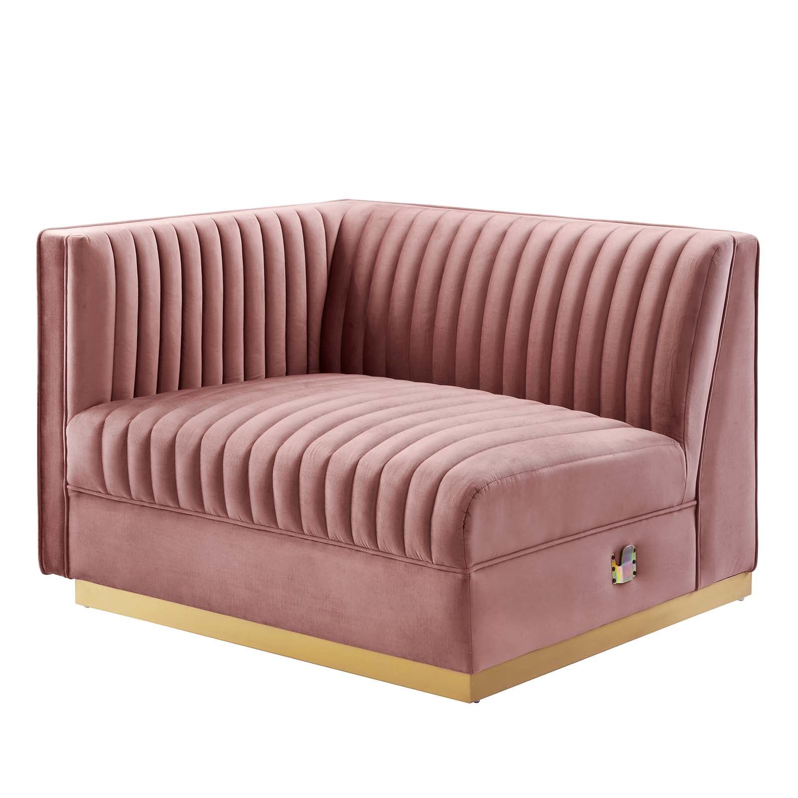 Sanguine Channel Tufted Performance Velvet Modular Sectional Sofa Left-Arm Chair By Modway - EEI-6031 | Sectional | Modishstore - 4