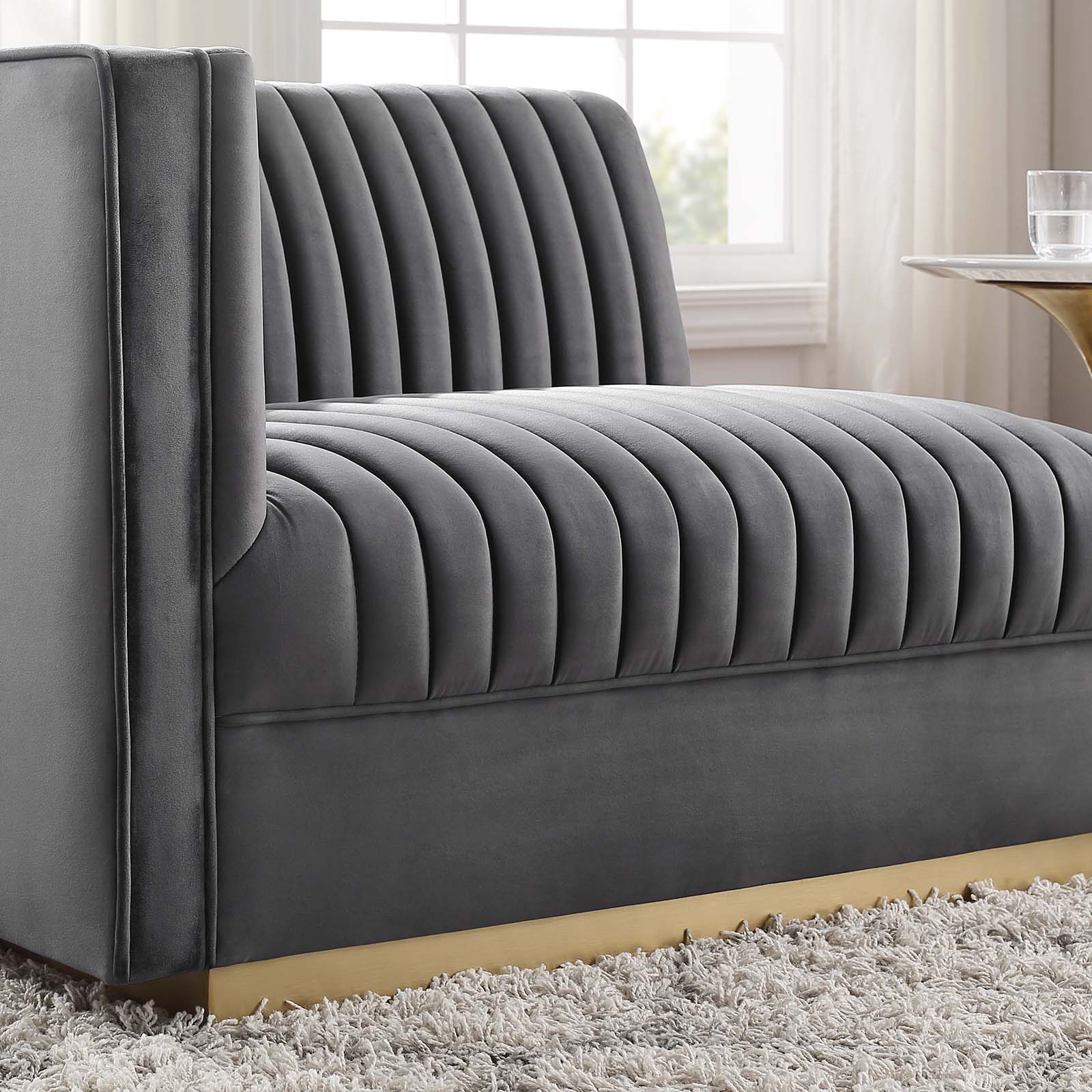 Sanguine Channel Tufted Performance Velvet Modular Sectional Sofa Left-Arm Chair By Modway - EEI-6031 | Sectional | Modishstore - 16