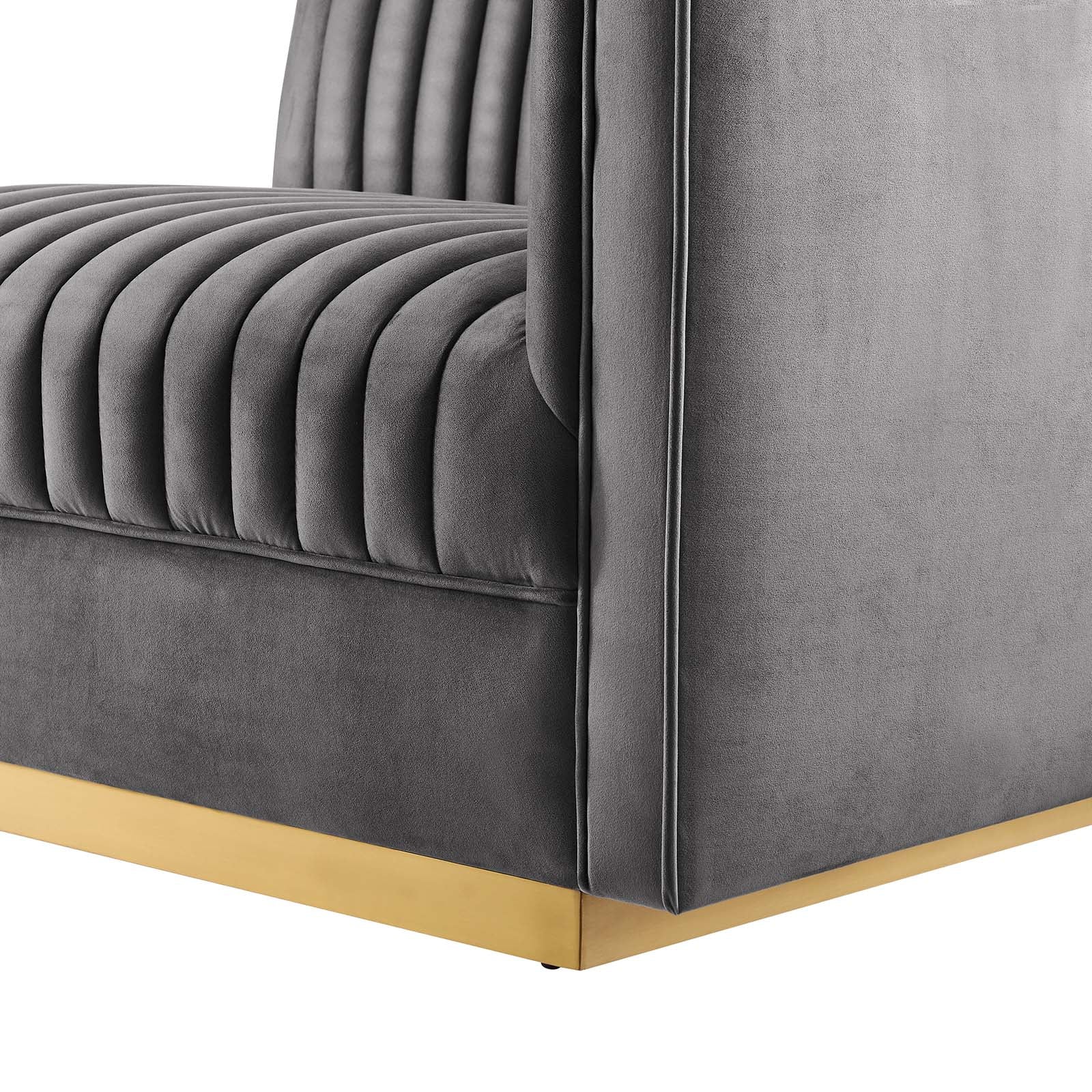 Sanguine Channel Tufted Performance Velvet Modular Sectional Sofa Right-Arm Chair By Modway - EEI-6032 | Sectional | Modishstore - 13