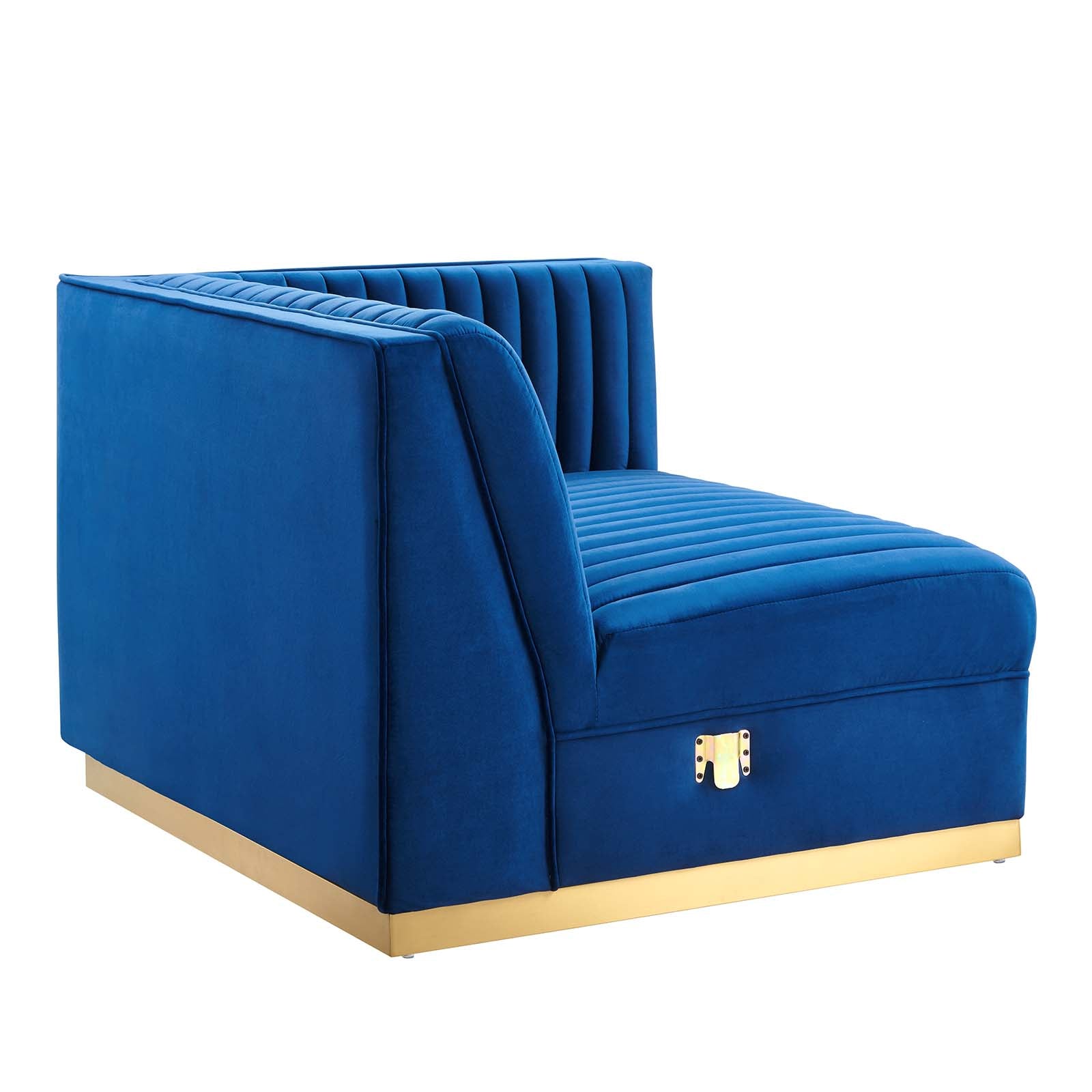 Sanguine Channel Tufted Performance Velvet Modular Sectional Sofa Right-Arm Chair By Modway - EEI-6032 | Sectional | Modishstore - 19