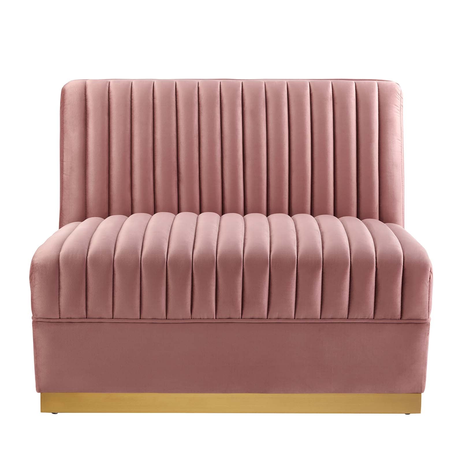 Sanguine Channel Tufted Performance Velvet Modular Sectional Sofa Armless Chair By Modway - EEI-6033 | Sectional | Modishstore - 3