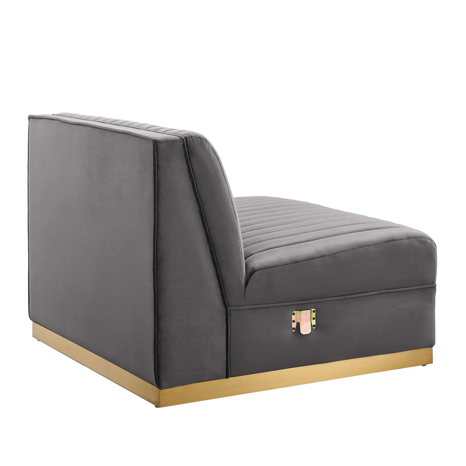 Sanguine Channel Tufted Performance Velvet Modular Sectional Sofa Armless Chair By Modway - EEI-6033 | Sectional | Modishstore - 12