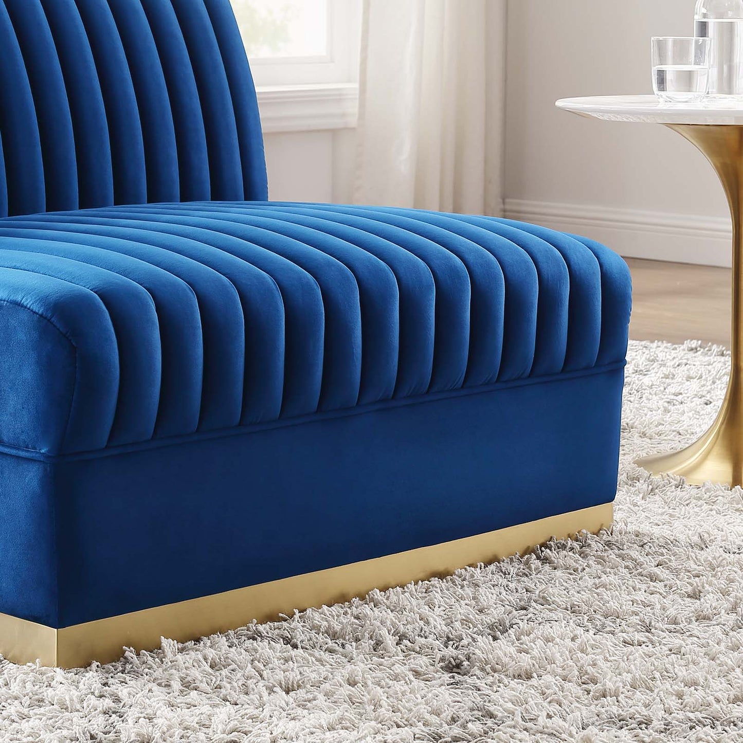 Sanguine Channel Tufted Performance Velvet Modular Sectional Sofa Armless Chair By Modway - EEI-6033 | Sectional | Modishstore - 23