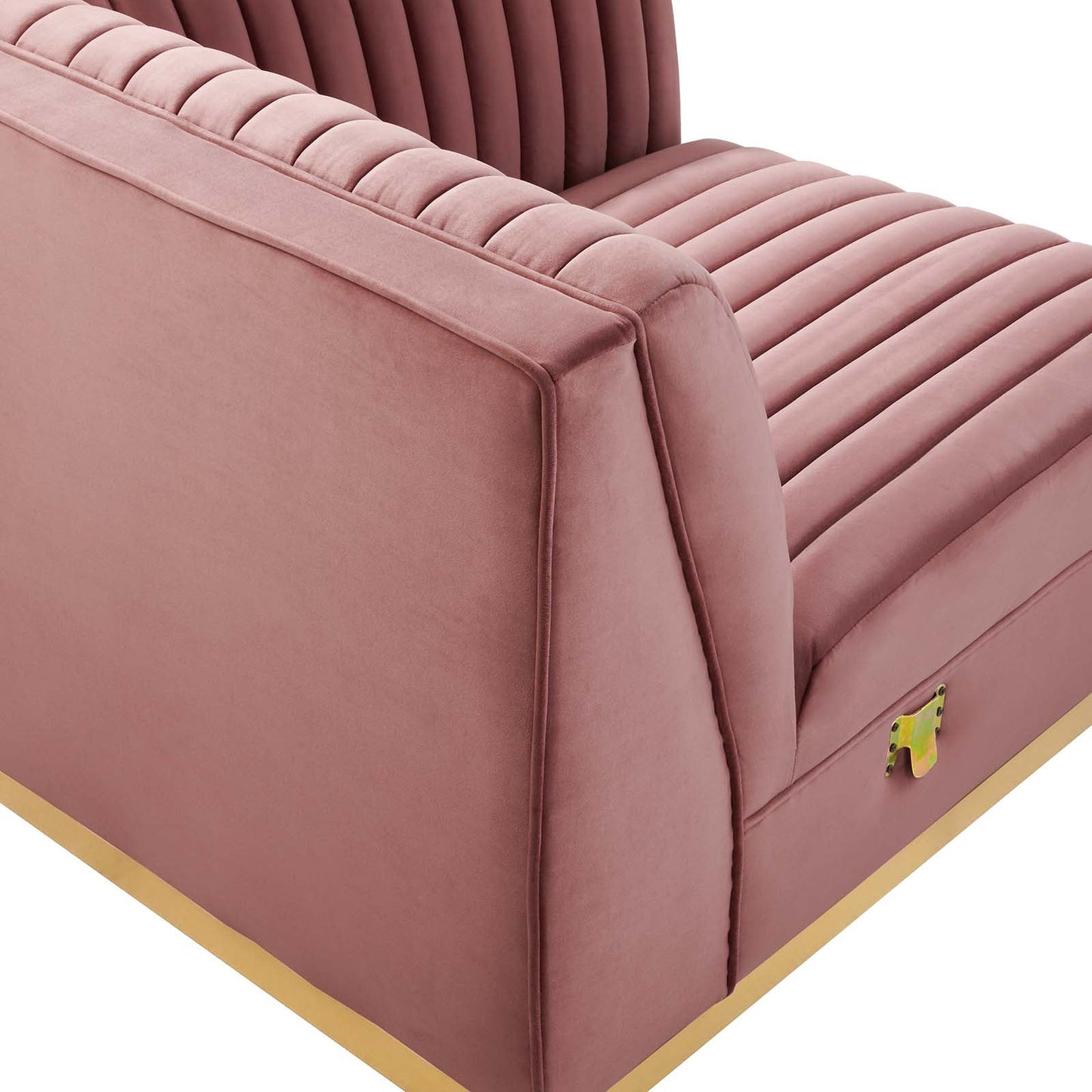 Sanguine Channel Tufted Performance Velvet Modular Sectional Sofa Right Corner Chair By Modway - EEI-6035 | Sectional | Modishstore - 6