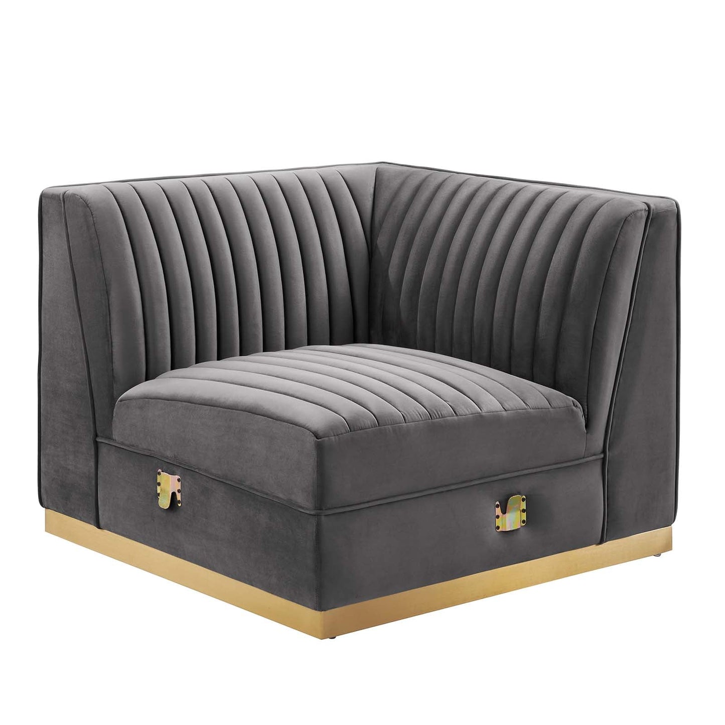 Sanguine Channel Tufted Performance Velvet Modular Sectional Sofa Right Corner Chair By Modway - EEI-6035 | Sectional | Modishstore - 10