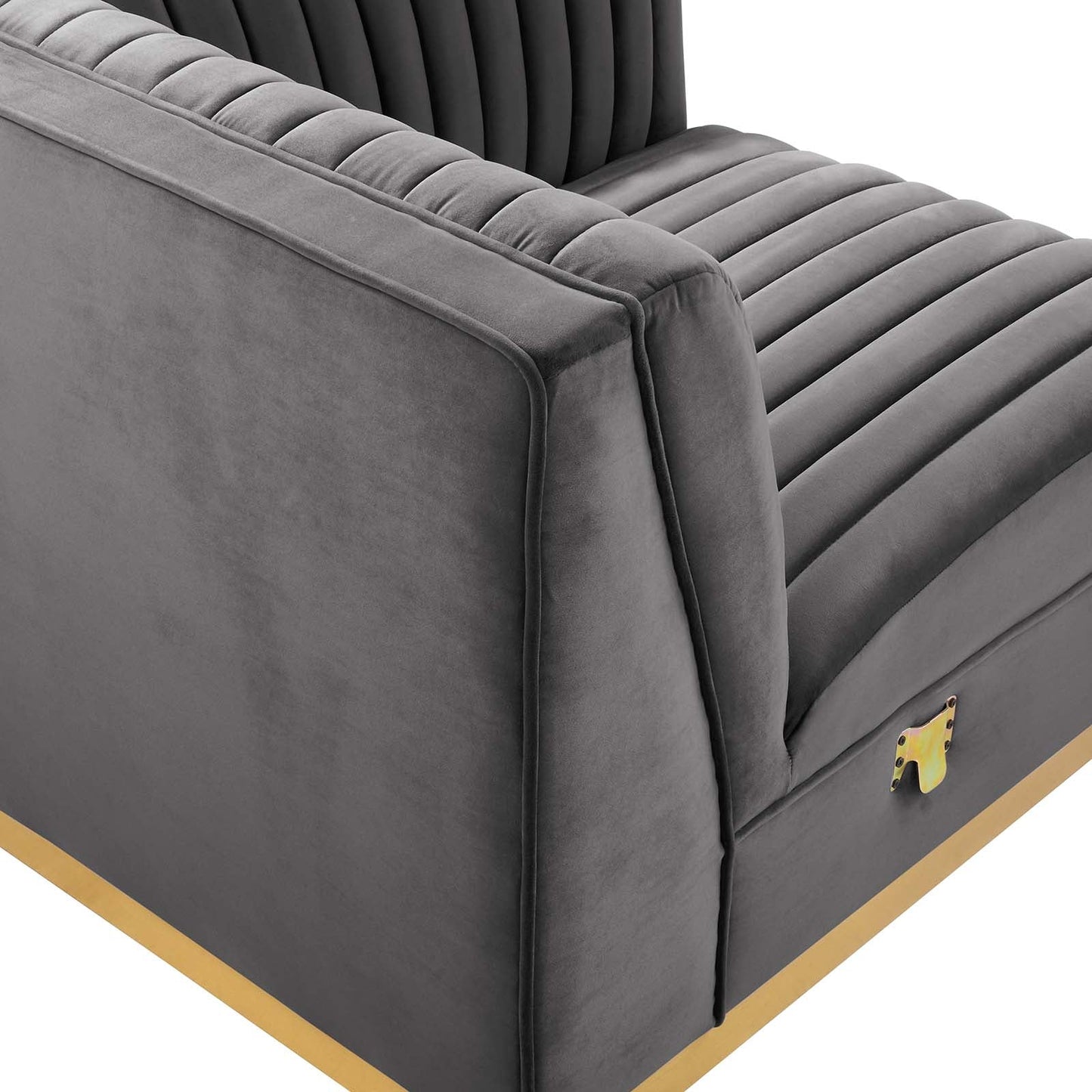 Sanguine Channel Tufted Performance Velvet Modular Sectional Sofa Right Corner Chair By Modway - EEI-6035 | Sectional | Modishstore - 13