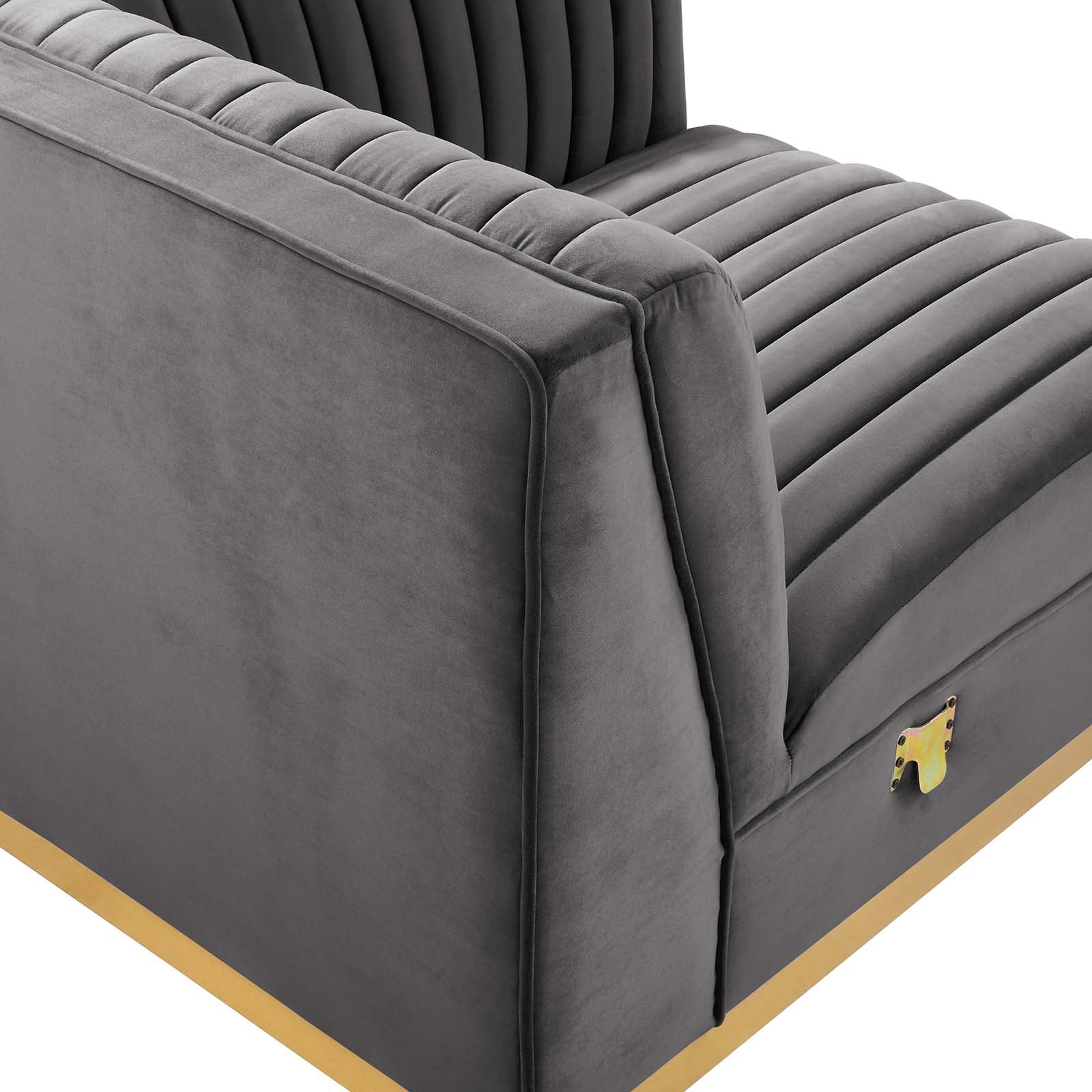 Sanguine Channel Tufted Performance Velvet Modular Sectional Sofa Right Corner Chair By Modway - EEI-6035 | Sectional | Modishstore - 13