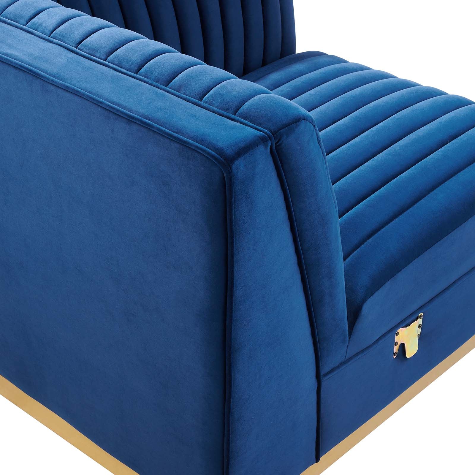 Sanguine Channel Tufted Performance Velvet Modular Sectional Sofa Right Corner Chair By Modway - EEI-6035 | Sectional | Modishstore - 21