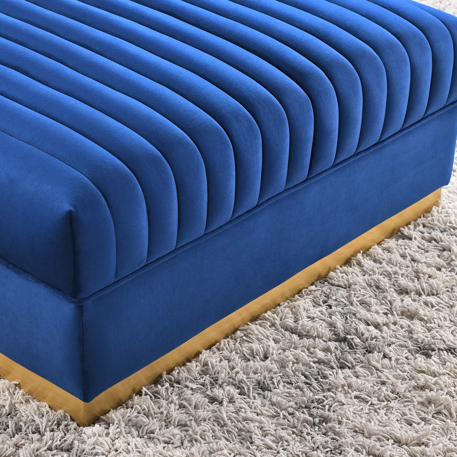 Sanguine Channel Tufted Performance Velvet Modular Sectional Sofa Ottoman By Modway - EEI-6036 | Ottomans | Modishstore - 17