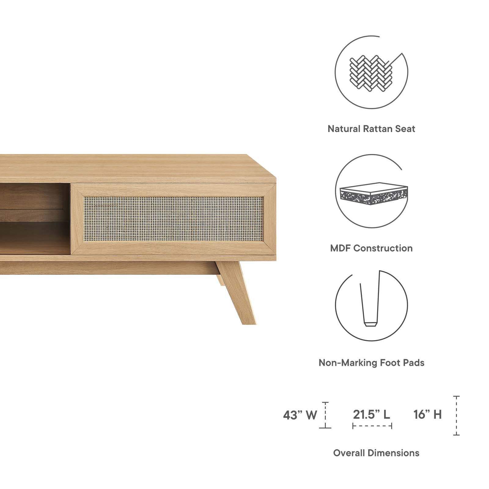 Soma Coffee Table By Modway - EEI-6041 | Coffee Tables | Modishstore - 7