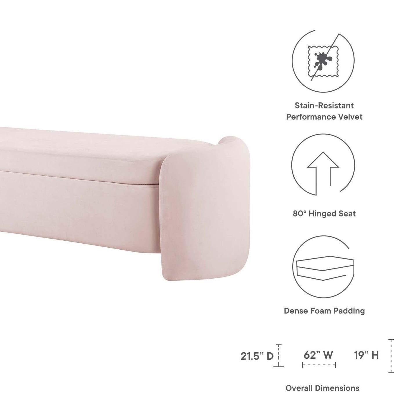 Nebula Upholstered Performance Velvet Bench By Modway - EEI-6054 | Benches | Modishstore - 22