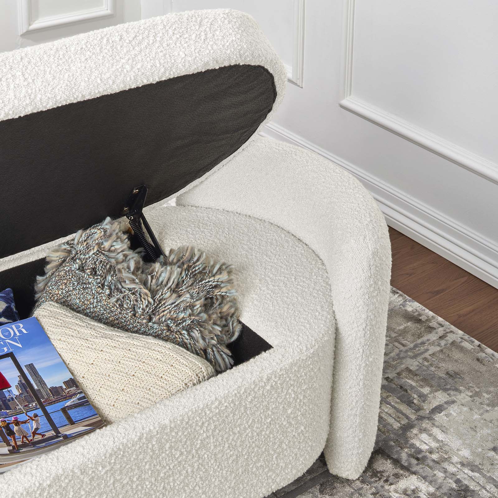 Nebula Boucle Upholstered Bench By Modway - EEI-6056 | Benches | Modishstore - 15