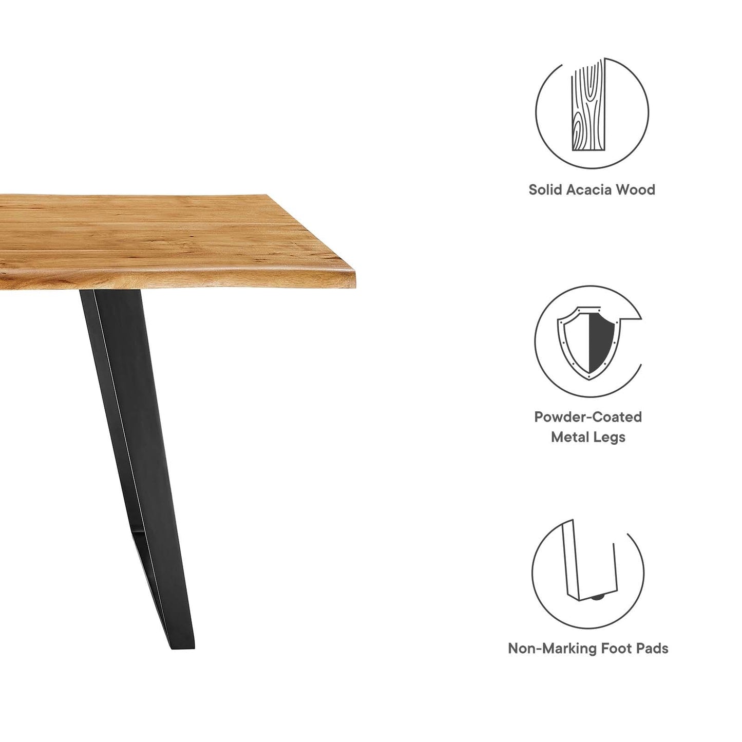 Astound 60" Live Edge Acacia Wood Dining Table By Modway - EEI-6067