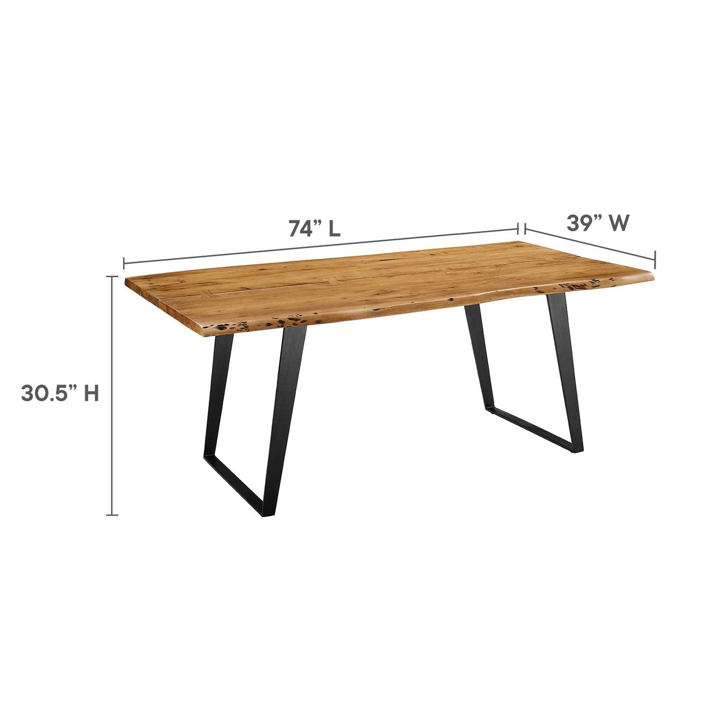 Viggo 74" Live Edge Acacia Wood Dining Table By Modway - EEI-6069