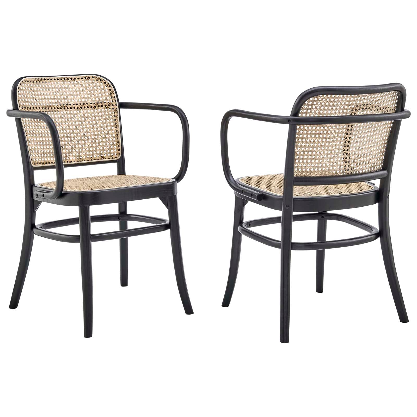 Winona Wood Dining Chair Set Of 2 By Modway - EEI-6076-BLK | Dining Chairs |  Modishstore - 2