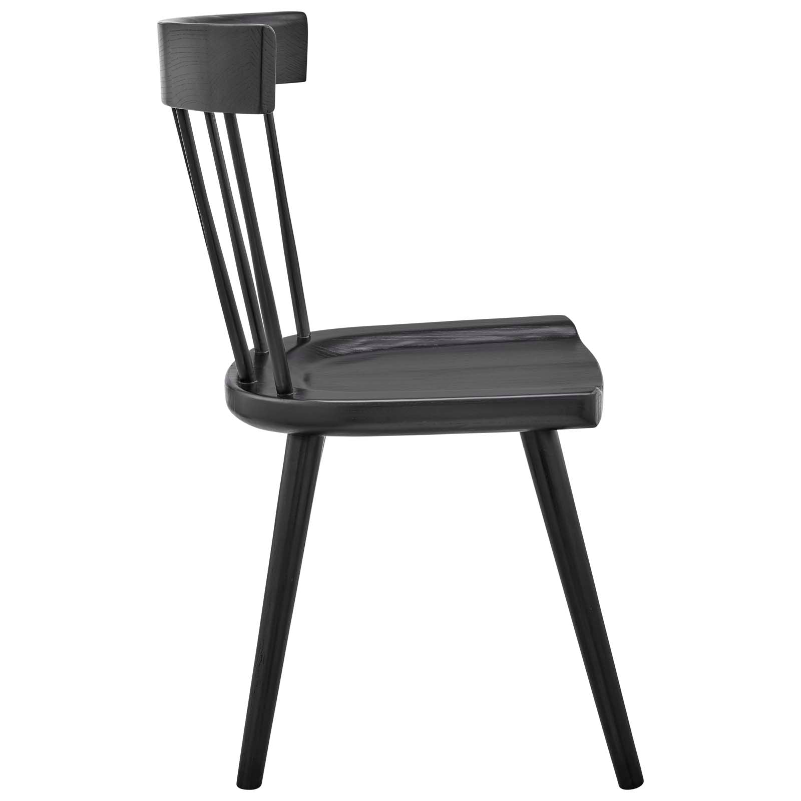 Sutter Wood Dining Side Chair Set Of 2 By Modway - EEI-6082-BLK | Dining Chairs |  Modishstore - 4