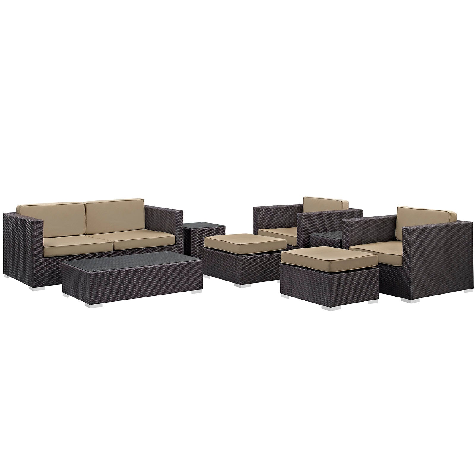 Modway Venice 8 Piece Outdoor Patio Sofa Set | Outdoor Sofas, Loveseats & Sectionals | Modishstore-3