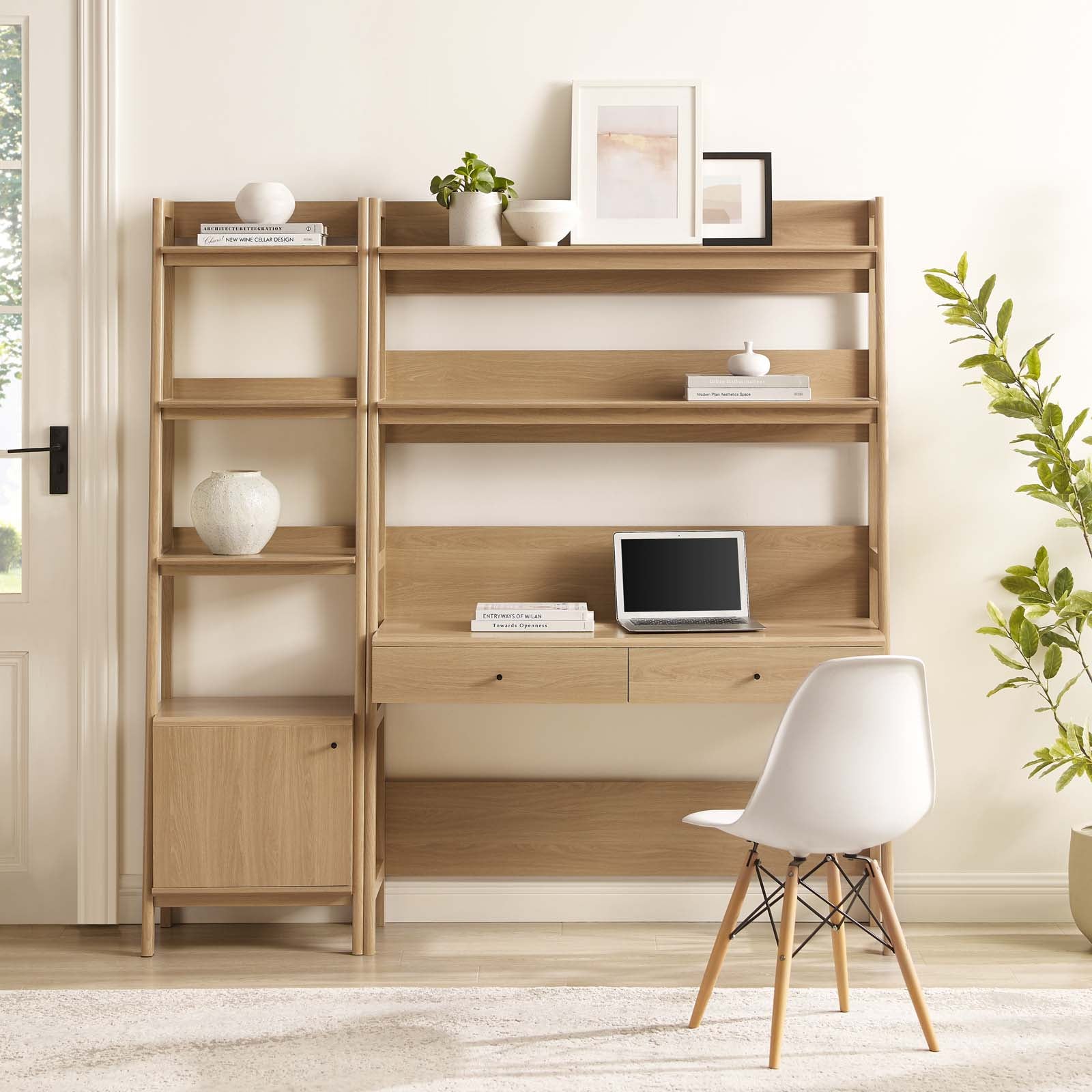 Bixby 2-Piece Wood Office Desk and Bookshelf By Modway - EEI-6111 | Bookcases