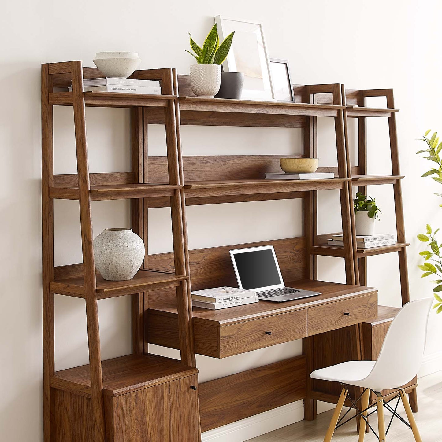 Bixby 3-Piece Wood Office Desk and Bookshelf By Modway - EEI-6114 | Bookcases - 8