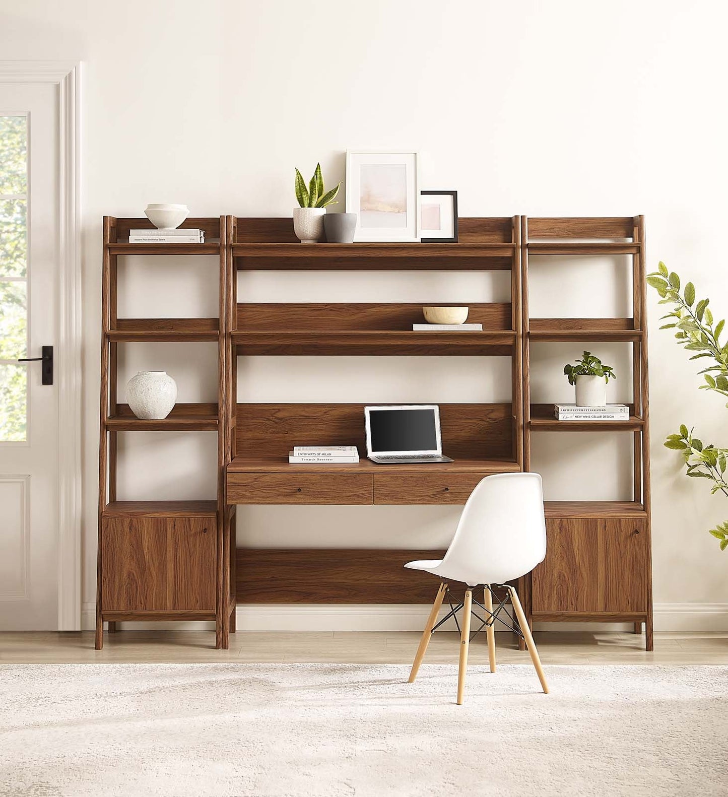 Bixby 3-Piece Wood Office Desk and Bookshelf By Modway - EEI-6114 | Bookcases - 10
