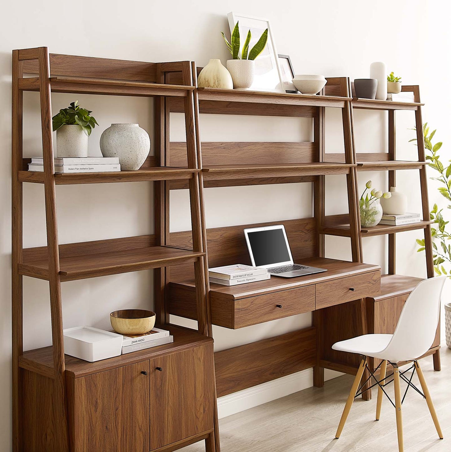 Bixby 3-Piece Wood Office Desk and Bookshelf By Modway - EEI-6115 | Bookcases - 8