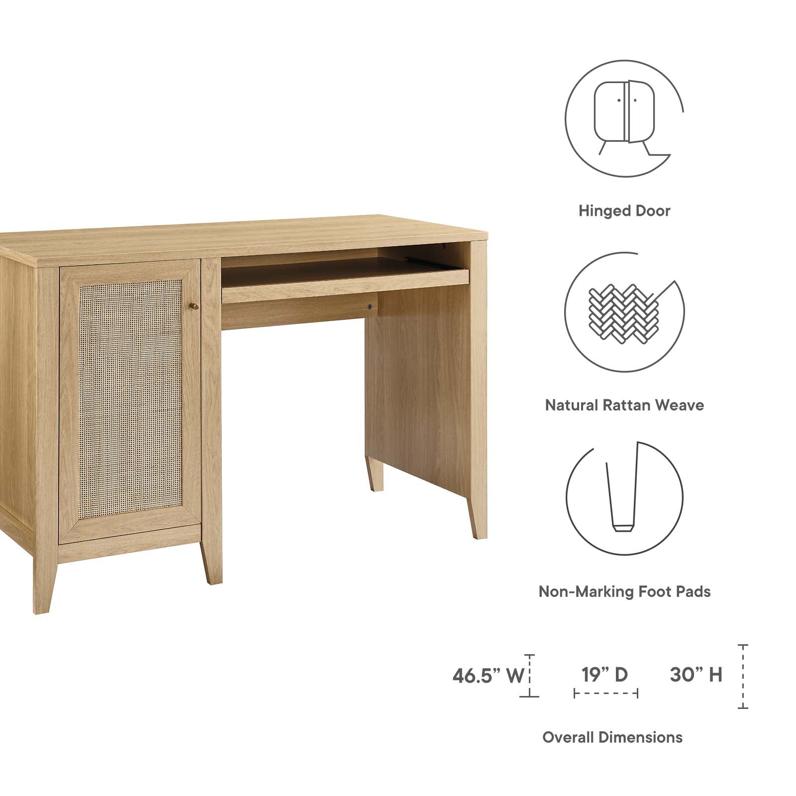 Soma 47" Office Desk By Modway - EEI-6116 | Desks | Modishstore - 7