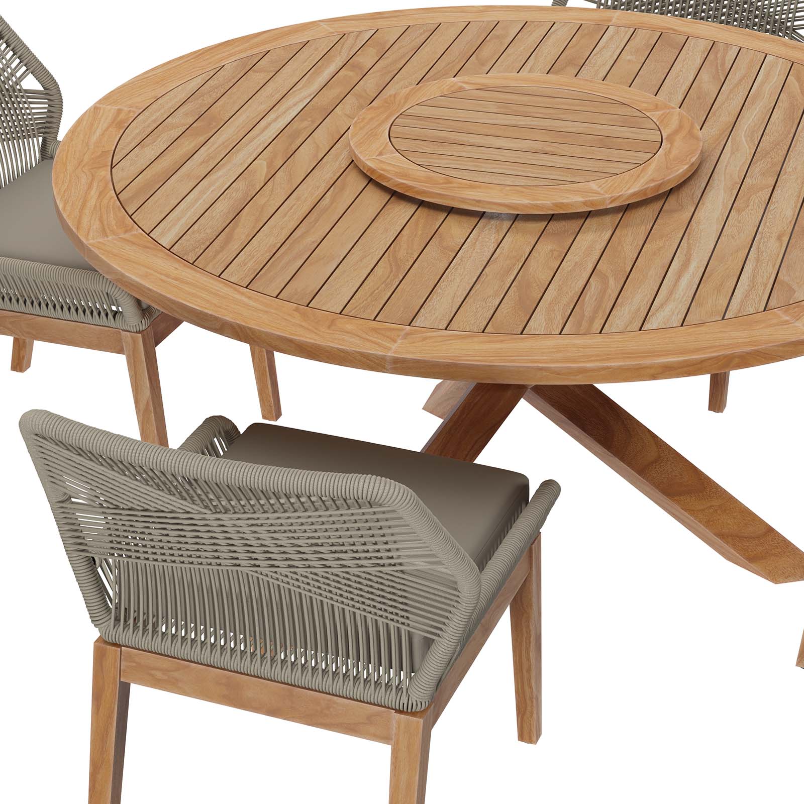 Wellspring 5-Piece Outdoor Patio Teak Wood Dining Set By Modway - EEI-6118 | Outdoor Dining Sets | Modishstore - 27