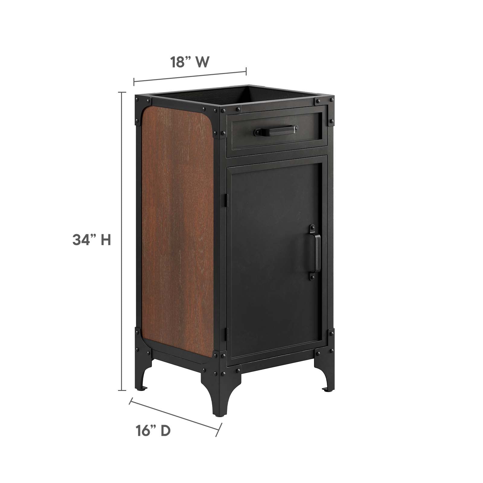 Steamforge 18" Bathroom Vanity Cabinet (Sink Basin Not Included) By Modway - EEI-6126 | Bathroom Accessories | Modway - 7