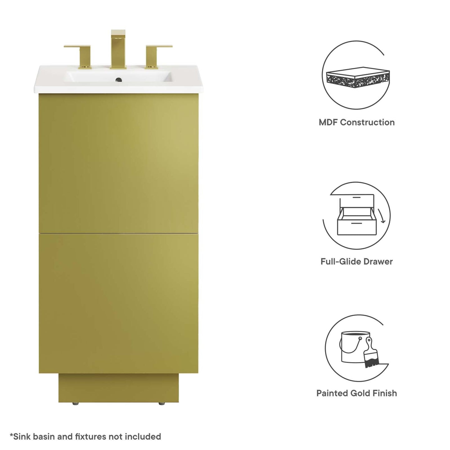 Quantum 18" Bathroom Vanity Cabinet (Sink Basin Not Included) By Modway - EEI-6131 | Bathroom Accessories | Modway - 8