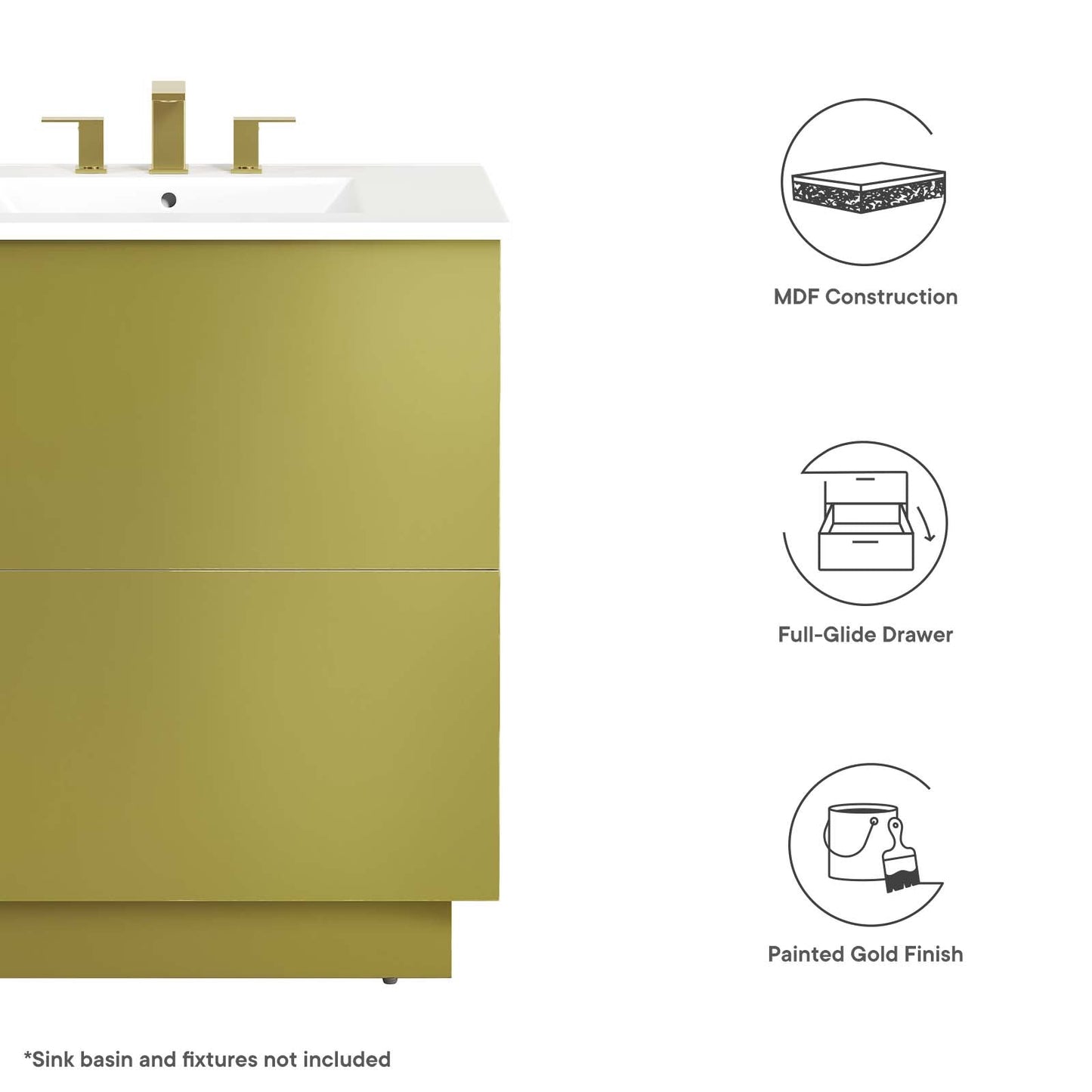 Quantum 30" Bathroom Vanity Cabinet (Sink Basin Not Included) By Modway - EEI-6133 | Bathroom Accessories | Modway - 8