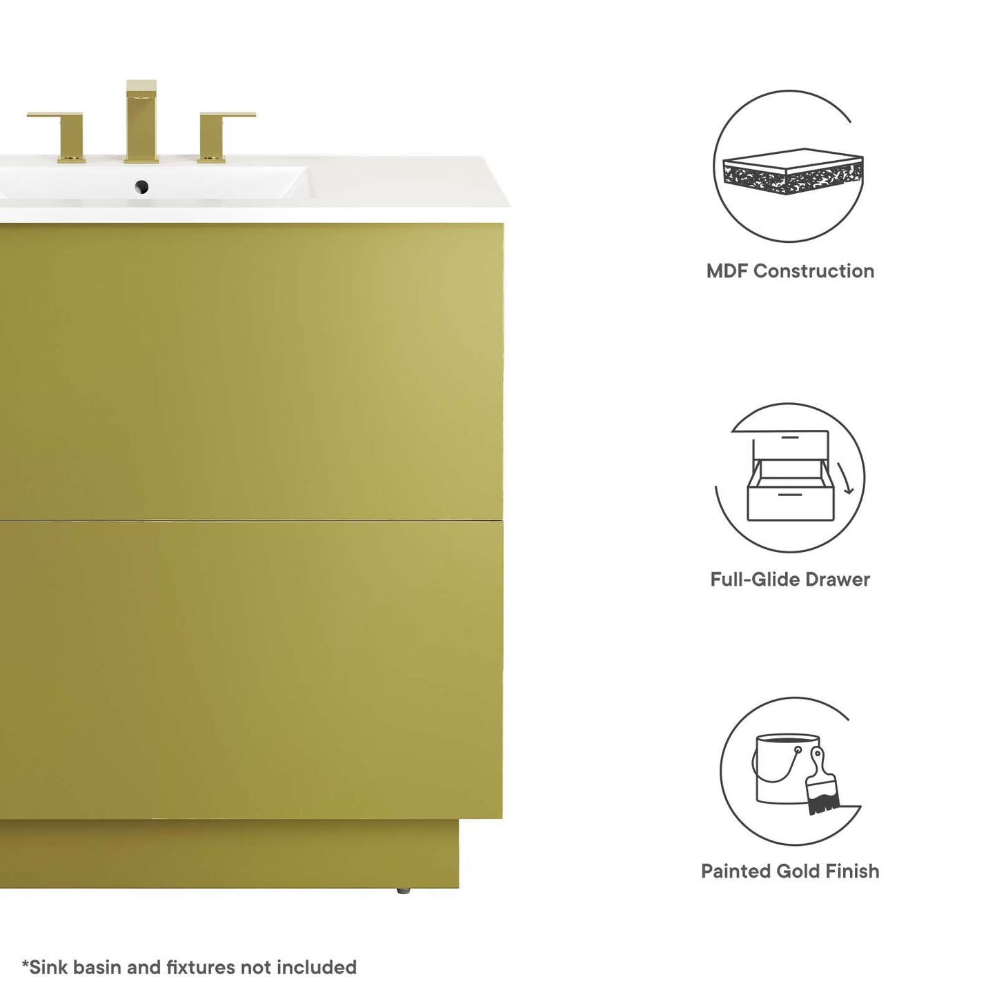 Quantum 36" Bathroom Vanity Cabinet (Sink Basin Not Included) By Modway - EEI-6134 | Bathroom Accessories | Modway - 8