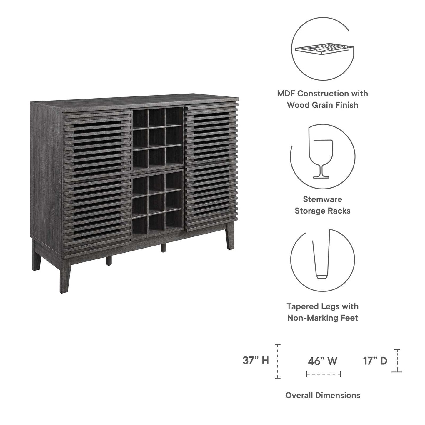 Render Bar Cabinet By Modway - EEI-6156 | Bar Stools | Modishstore - 7