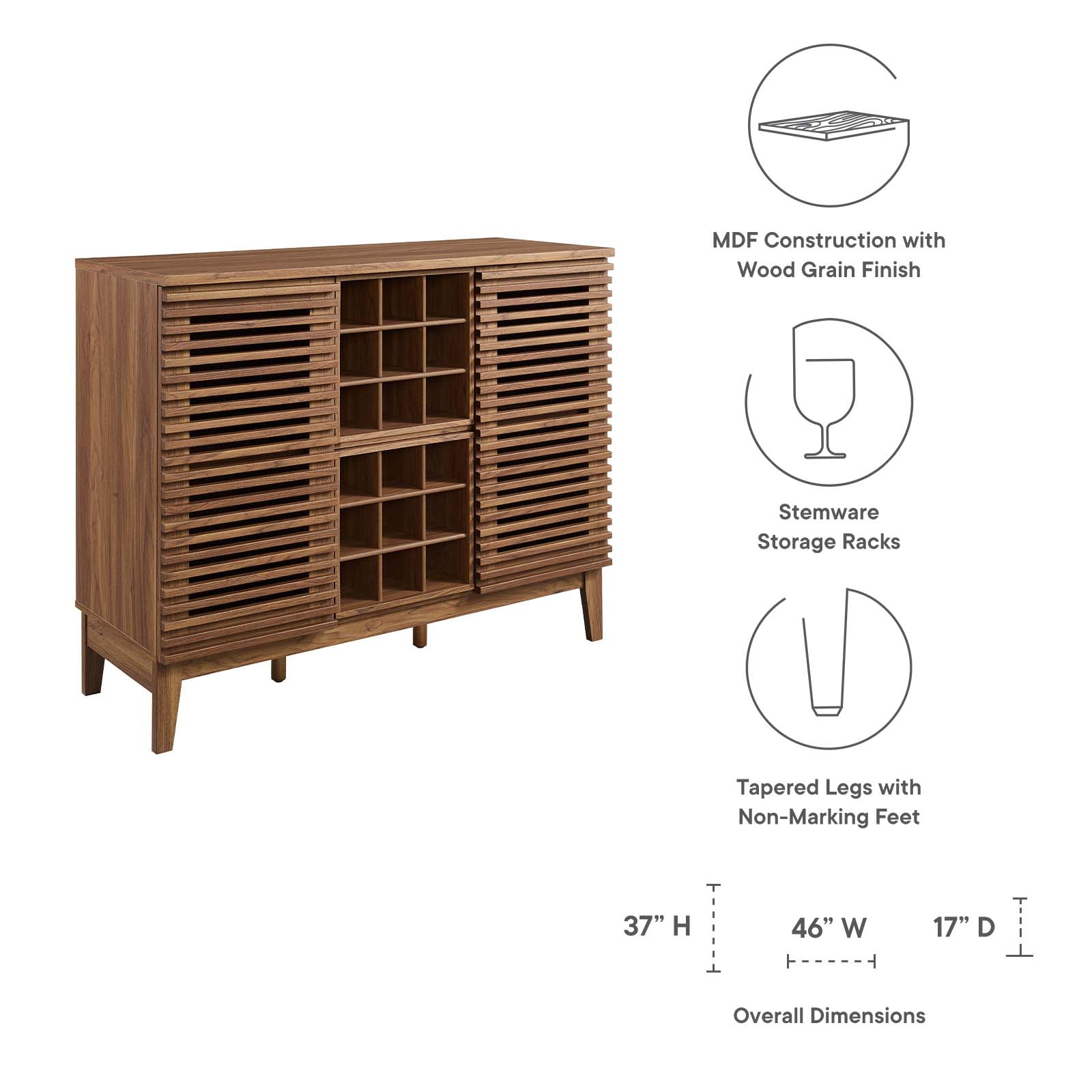 Render Bar Cabinet By Modway - EEI-6156 | Bar Stools | Modishstore - 22