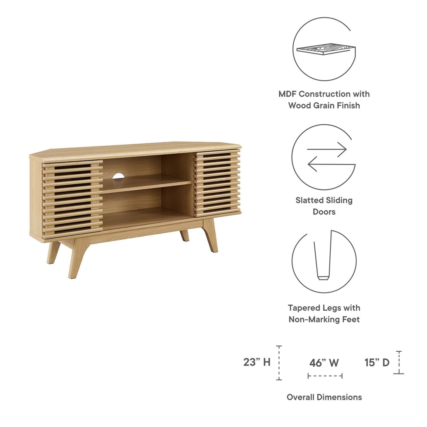 Render 46" Corner TV Stand By Modway - EEI-6157 | TV Stands | Modishstore - 15