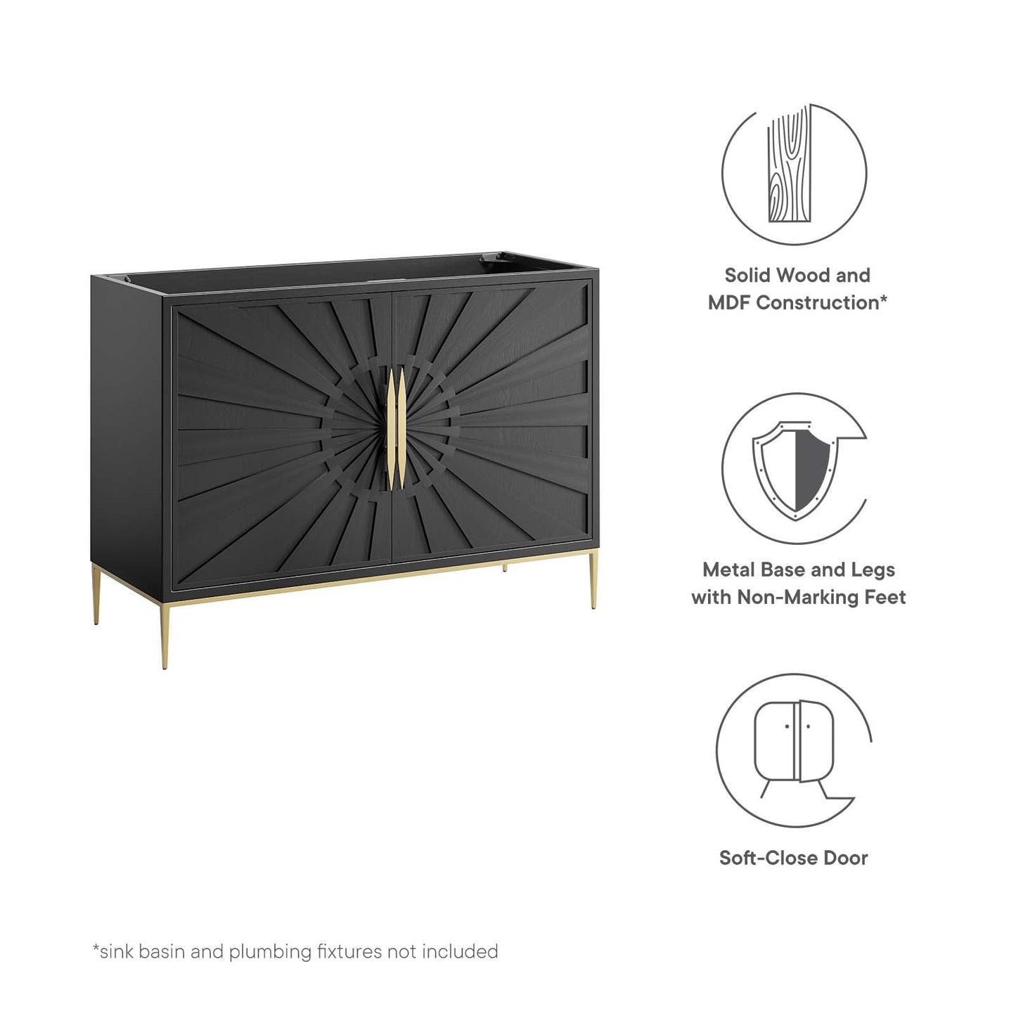 Awaken 48" Double or Single Sink Compatible (Not Included) Bathroom Vanity Cabinet By Modway - EEI-6163 | Bathroom Accessories - 7