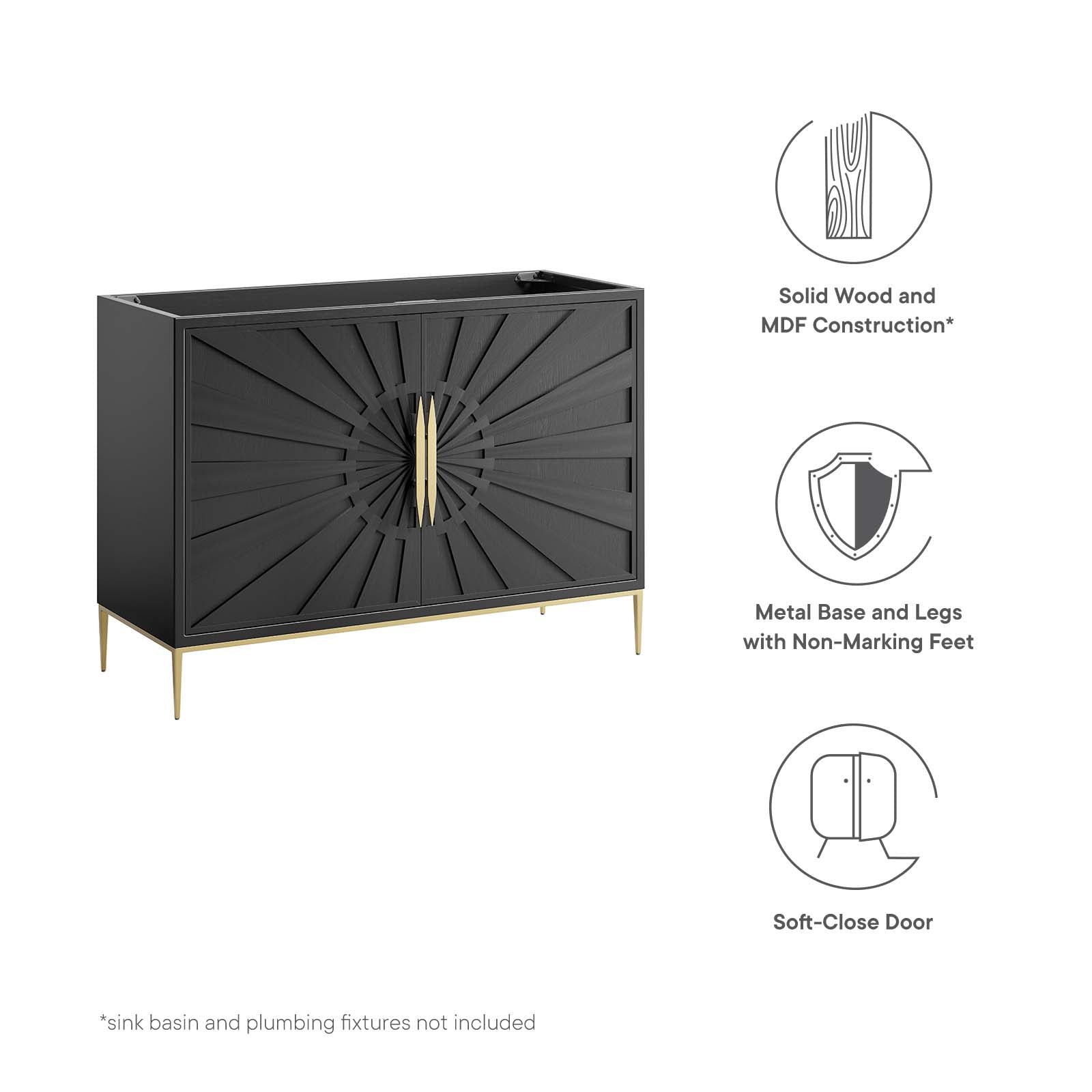 Awaken 48" Double or Single Sink Compatible (Not Included) Bathroom Vanity Cabinet By Modway - EEI-6163 | Bathroom Accessories - 7